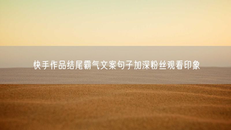 快手作品结尾霸气文案句子加深粉丝观看印象