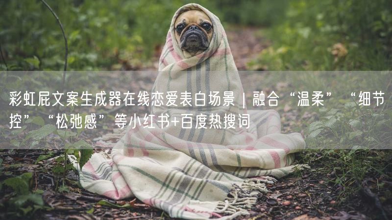 彩虹屁文案生成器在线恋爱表白场景｜融合“温柔”“细节控”“松弛感”等小红书+百度热搜词