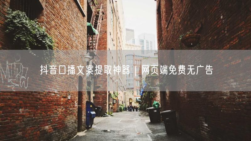 抖音口播文案提取神器｜网页端免费无广告