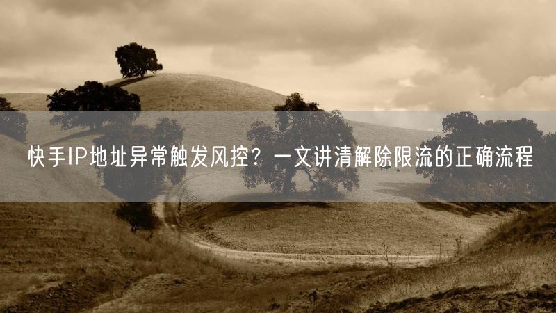 快手IP地址异常触发风控？一文讲清解除限流的正确流程