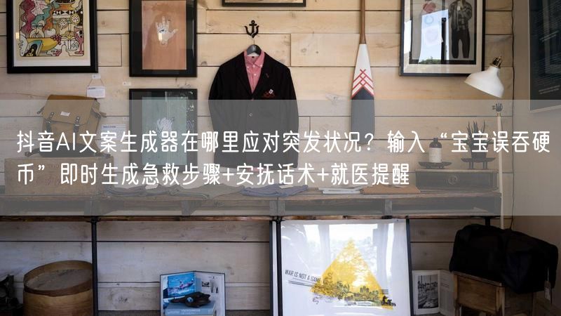 抖音AI文案生成器在哪里应对突发状况？输入“宝宝误吞硬币”即时生成急救步骤+安抚话术+就医提醒