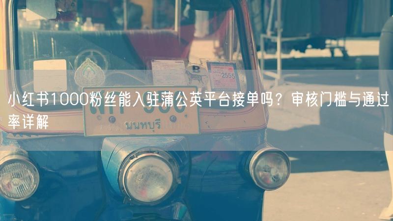 小红书1000粉丝能入驻蒲公英平台接单吗？审核门槛与通过率详解