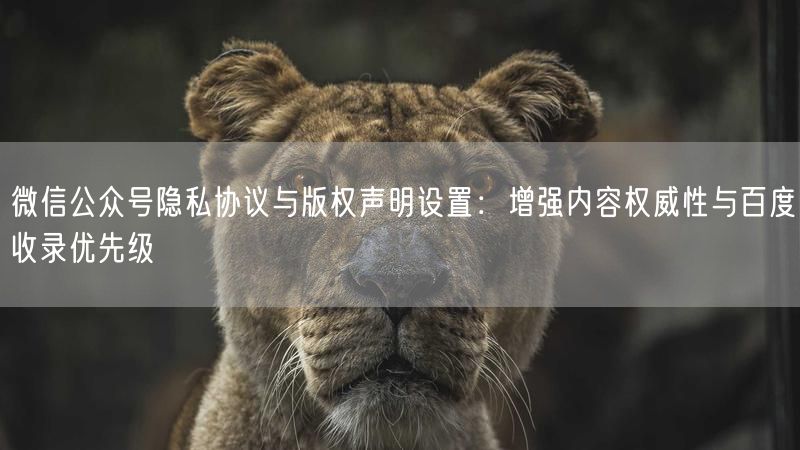 微信公众号隐私协议与版权声明设置：增强内容权威性与百度收录优先级