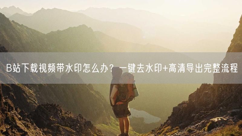 B站下载视频带水印怎么办？一键去水印+高清导出完整流程