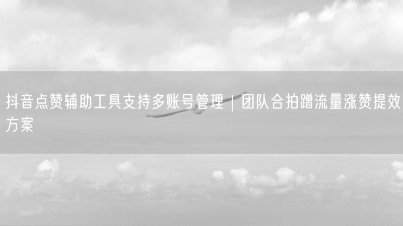 抖音点赞辅助工具支持多账号管理｜团队合拍蹭流量涨赞提效方案