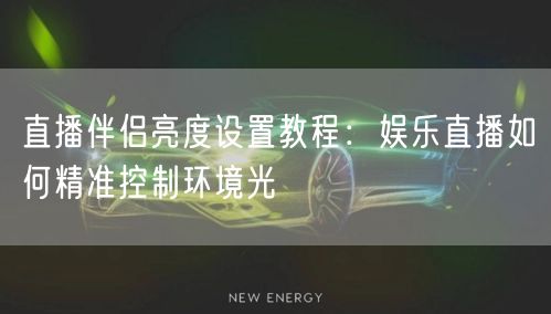 直播伴侣亮度设置教程：娱乐直播如何精准控制环境光