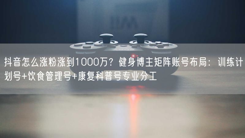 抖音怎么涨粉涨到1000万？健身博主矩阵账号布局：训练计划号+饮食管理号+康复科普号专业分工