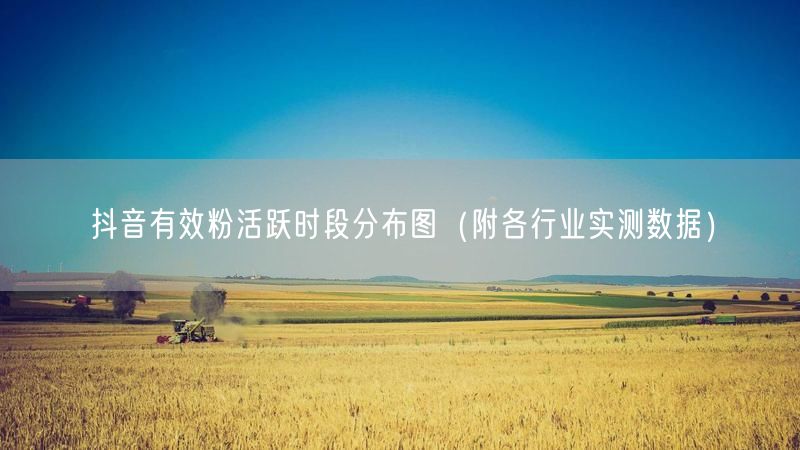 抖音有效粉活跃时段分布图（附各行业实测数据）