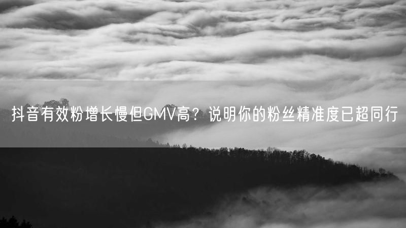 抖音有效粉增长慢但GMV高？说明你的粉丝精准度已超同行