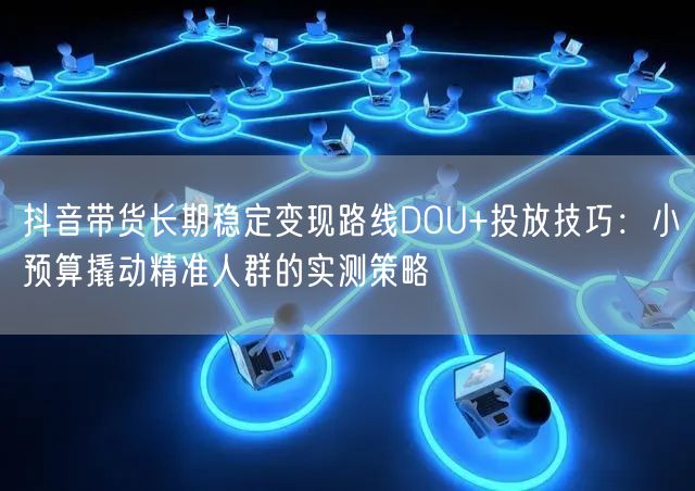 抖音带货长期稳定变现路线DOU+投放技巧：小预算撬动精准人群的实测策略