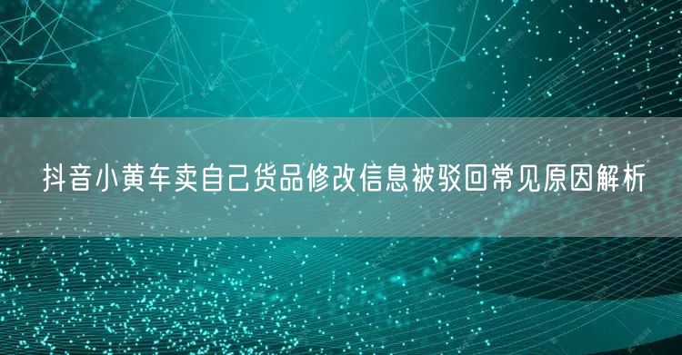 抖音小黄车卖自己货品修改信息被驳回常见原因解析