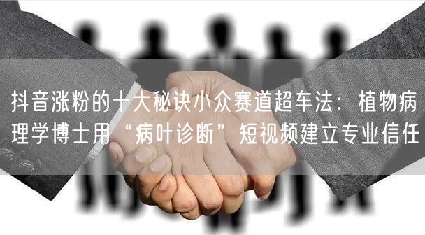抖音涨粉的十大秘诀小众赛道超车法：植物病理学博士用“病叶诊断”短视频建立专业信任